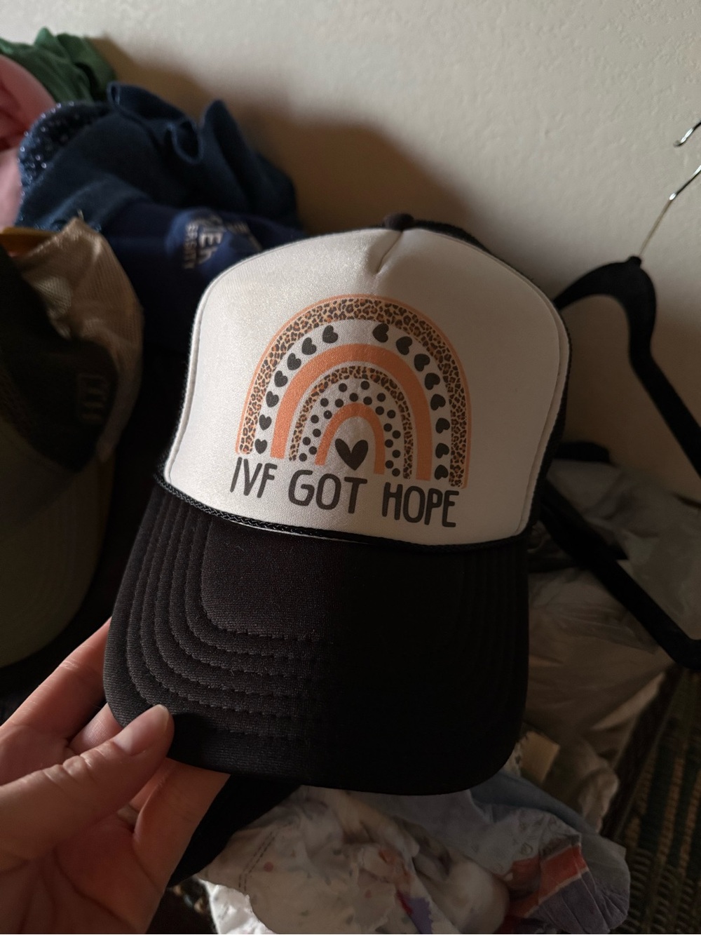 'Ivf Got Hope' Black and White Trucker Hat